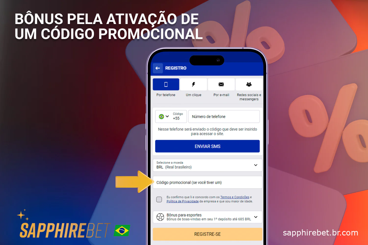 Os brasileiros que aplicaram o Sapphirebet bonus code durante a criação da conta têm o direito de receber um bônus de boas-vindas no primeiro depósito