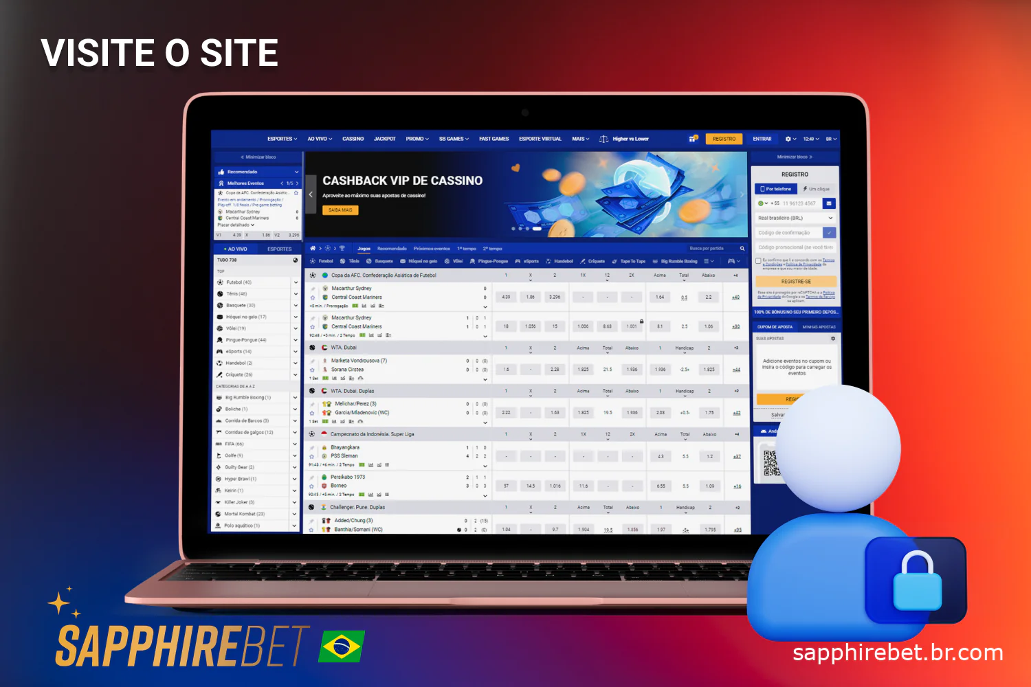 Para acessar a extensa lista de opções de apostas, os usuários brasileiros devem acessar o site da Sapphirebet