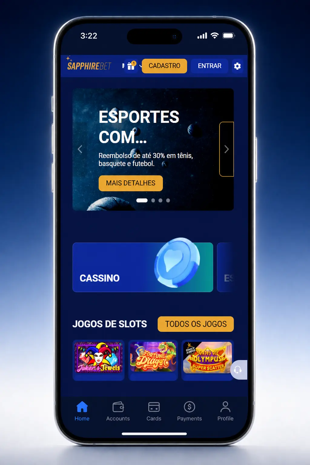 Guia passo a passo para apostas em futebol na SapphireBet, desde o cadastro até confirmar sua aposta