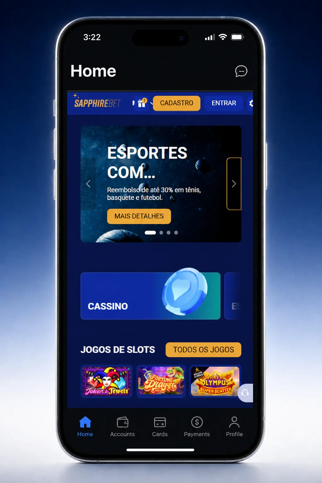 Guia passo a passo para apostas em futebol na SapphireBet, do cadastro ao depósito e seleção de mercados