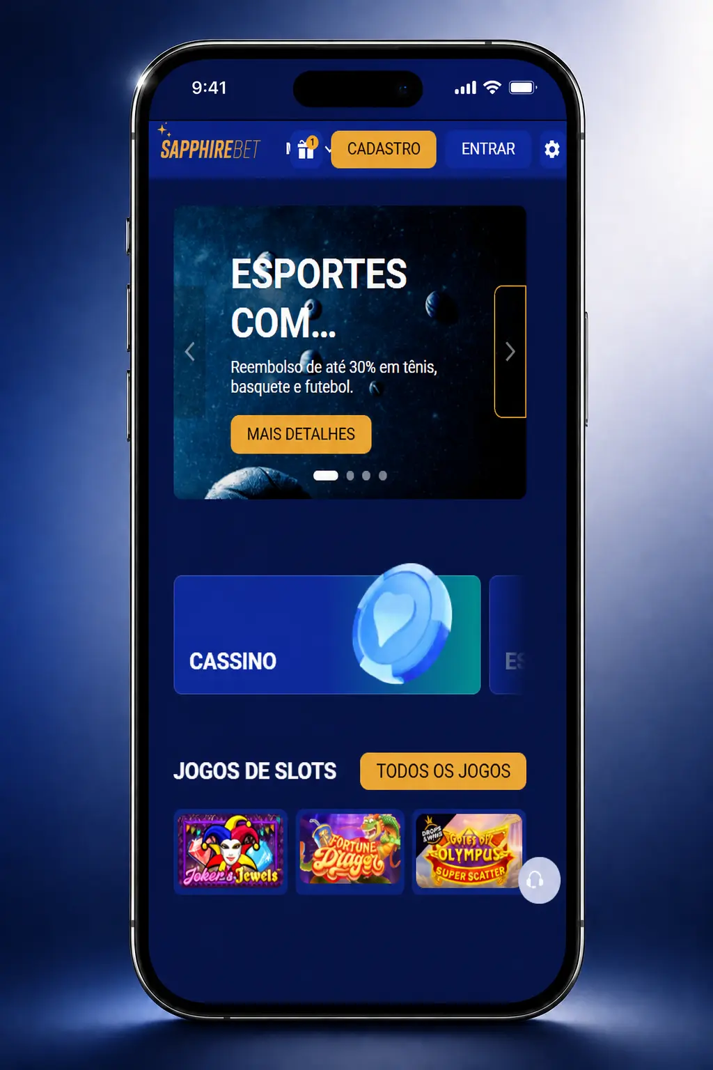 Guia passo a passo para começar a jogar cassino ao vivo na SapphireBet com cadastro e depósito