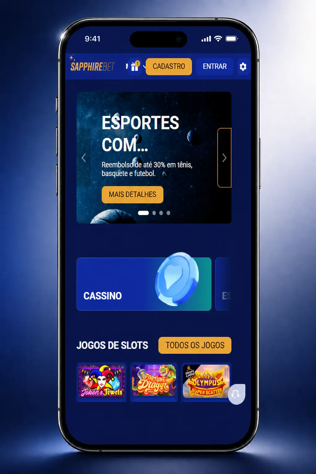 Guia passo a passo para começar a jogar cassino ao vivo na SapphireBet com cadastro e depósito