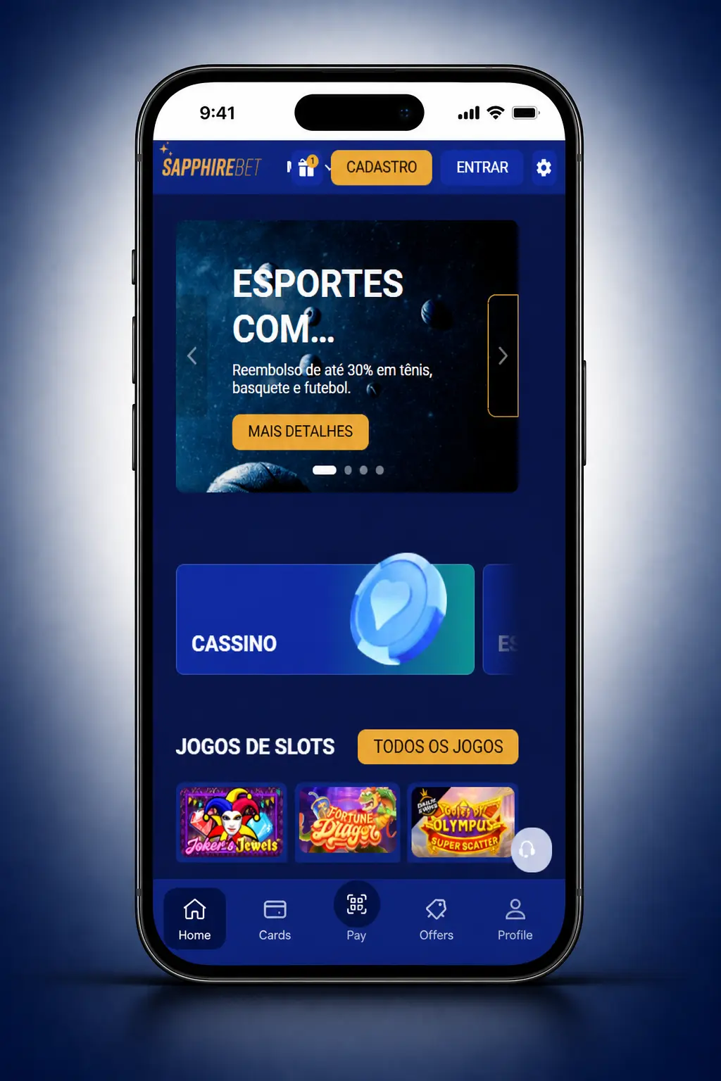 Escolha seu jogo de slots na SapphireBet