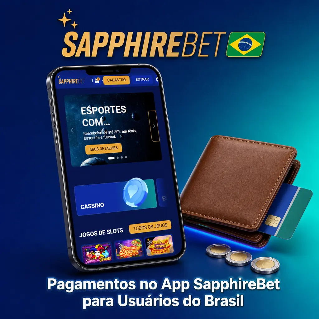 Métodos de pagamento disponíveis no app SapphireBet para usuários do Brasil
