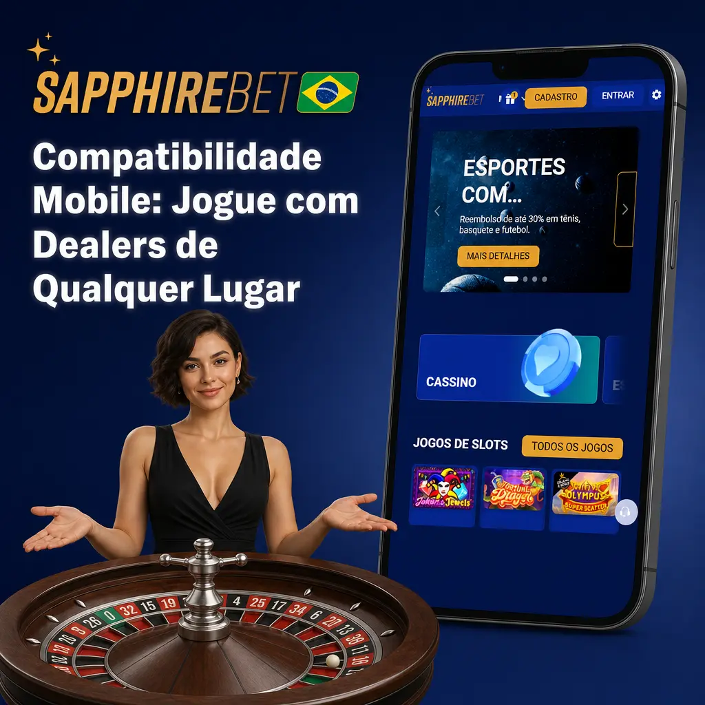 Interface mobile de cassino ao vivo da SapphireBet com dealers em qualquer lugar