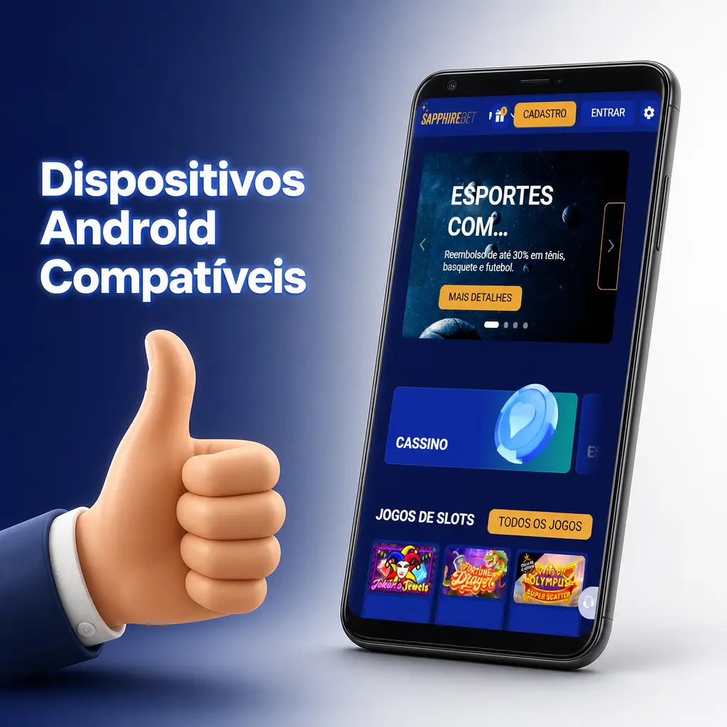 Dispositivos Android compatíveis com o app SapphireBet