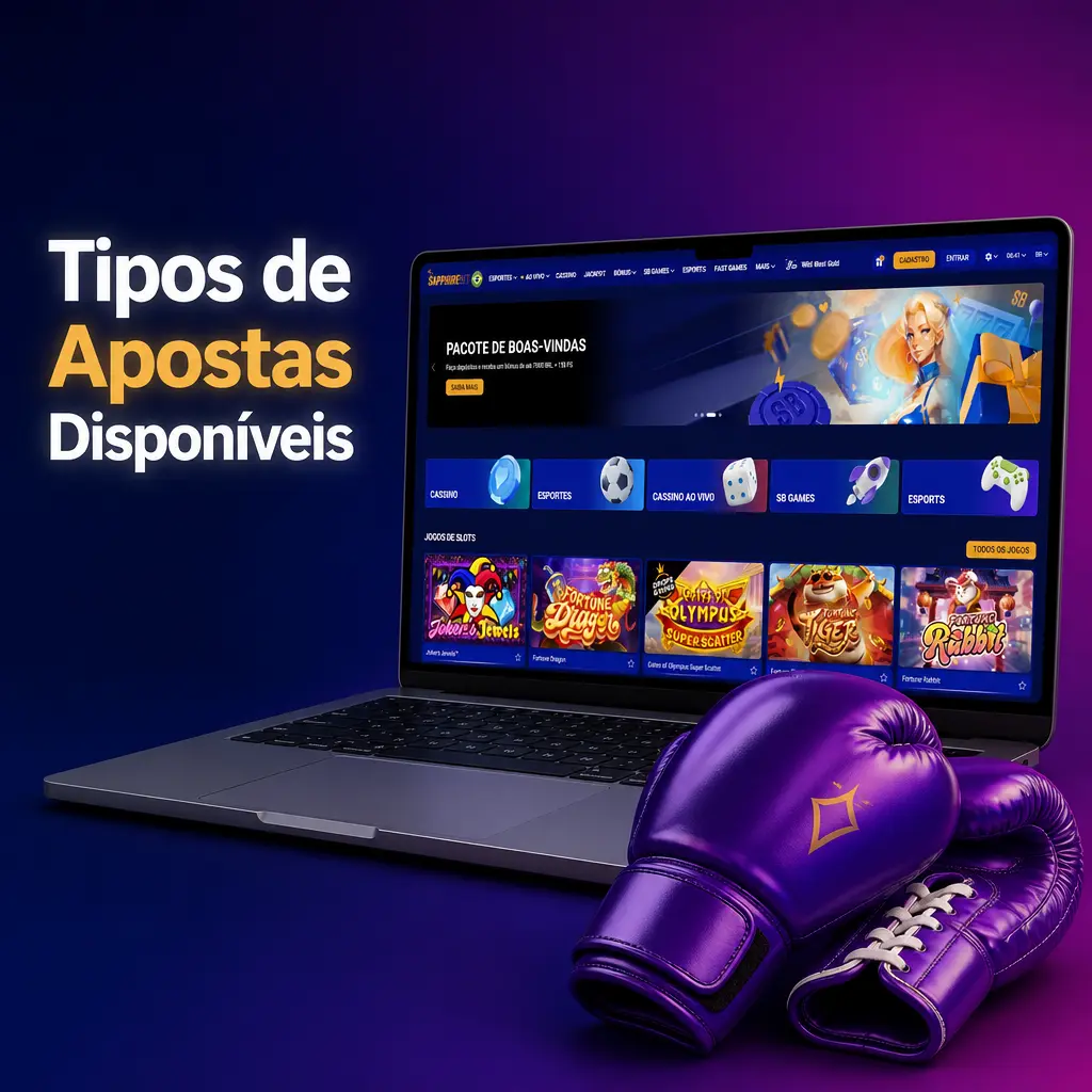 Tipos de apostas disponíveis na SapphireBet